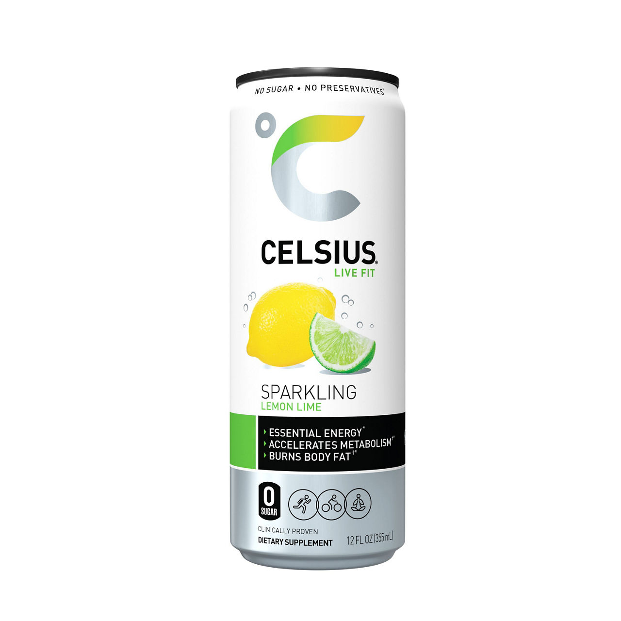 Celsius Live Fit Energy Drink Sparkling Lemon Lime 12 Fl Oz