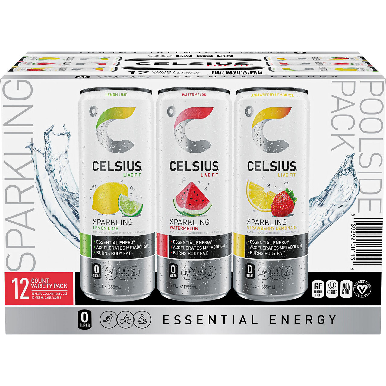 Celsius Live Fit Sparkling Energy Drink Variety Pack 12 Fl Oz, 12 Count